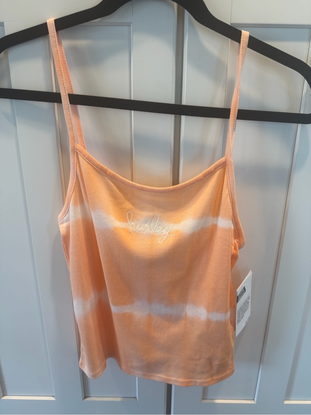 NWT Size-Med Hurley Women's Peach Tie-Dye Spaghetti Strap Tank